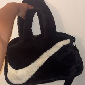 Nike Black and White Plush Tote Bag